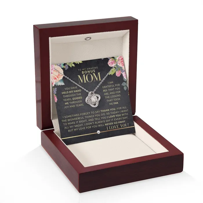 ShineOn Fulfillment Necklaces A Bonus Mom Gift Present for Stepmom Bonus Mom Second Mom Unbiological Mom or Other Mom Great For Mothers Day Christmas Her Birthday Or As An Encouragement Gift
