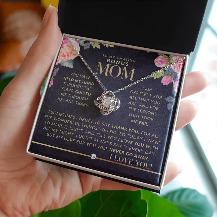 ShineOn Fulfillment Necklaces A Bonus Mom Gift Present for Stepmom Bonus Mom Second Mom Unbiological Mom or Other Mom Great For Mothers Day Christmas Her Birthday Or As An Encouragement Gift