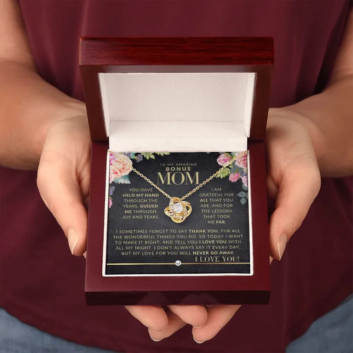 ShineOn Fulfillment Necklaces A Bonus Mom Gift Present for Stepmom Bonus Mom Second Mom Unbiological Mom or Other Mom Great For Mothers Day Christmas Her Birthday Or As An Encouragement Gift