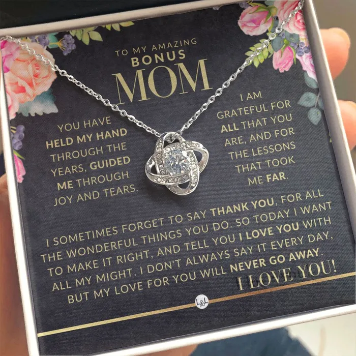 ShineOn Fulfillment Necklaces A Bonus Mom Gift Present for Stepmom Bonus Mom Second Mom Unbiological Mom or Other Mom Great For Mothers Day Christmas Her Birthday Or As An Encouragement Gift