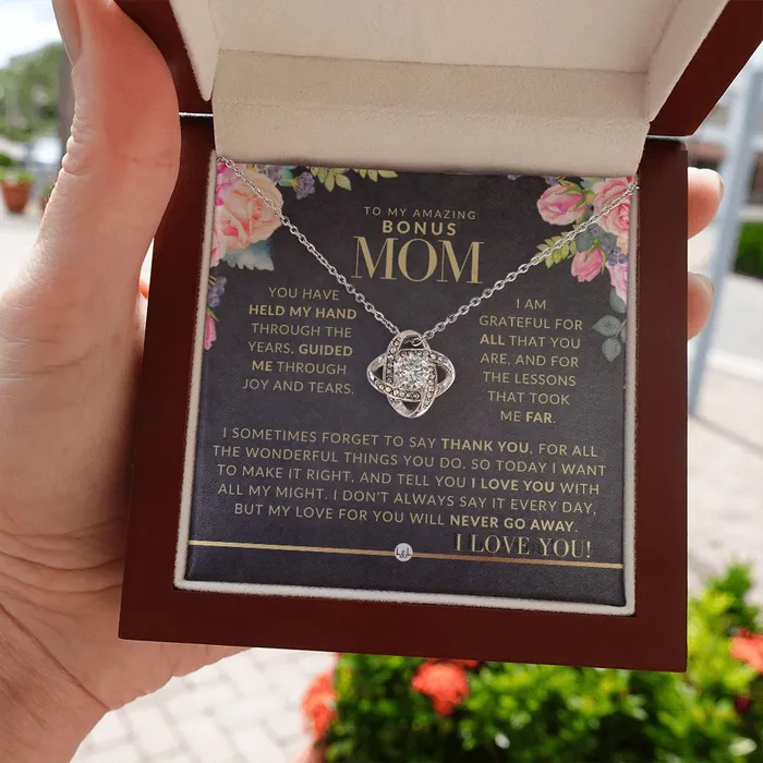 ShineOn Fulfillment Necklaces A Bonus Mom Gift Present for Stepmom Bonus Mom Second Mom Unbiological Mom or Other Mom Great For Mothers Day Christmas Her Birthday Or As An Encouragement Gift