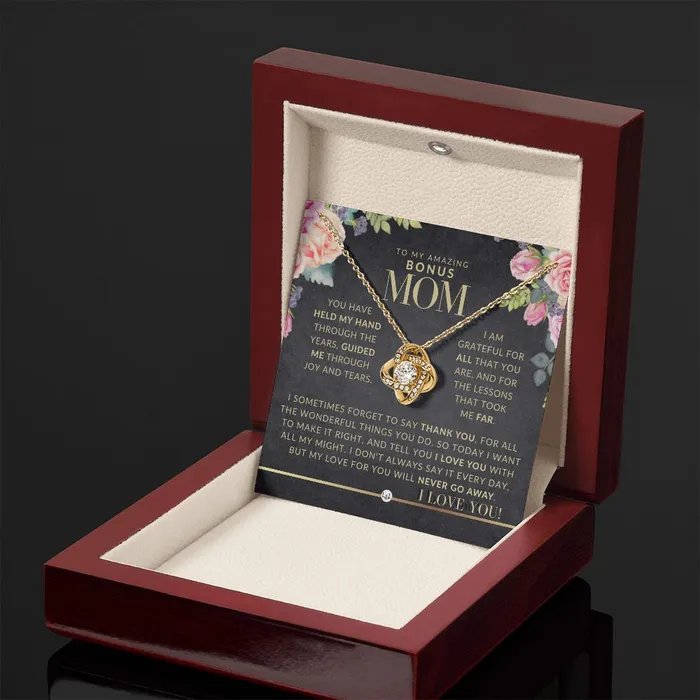 ShineOn Fulfillment Necklaces A Bonus Mom Gift Present for Stepmom Bonus Mom Second Mom Unbiological Mom or Other Mom Great For Mothers Day Christmas Her Birthday Or As An Encouragement Gift