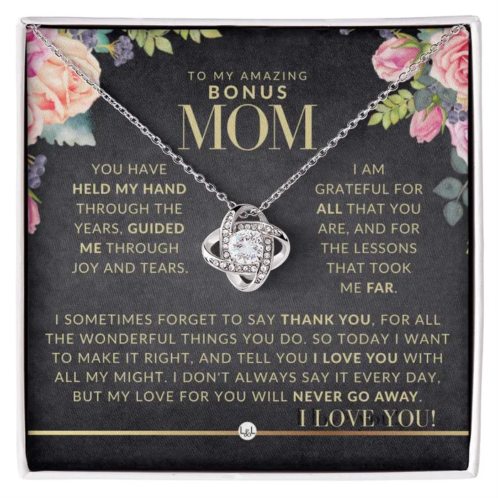ShineOn Fulfillment Necklaces A Bonus Mom Gift Present for Stepmom Bonus Mom Second Mom Unbiological Mom or Other Mom Great For Mothers Day Christmas Her Birthday Or As An Encouragement Gift