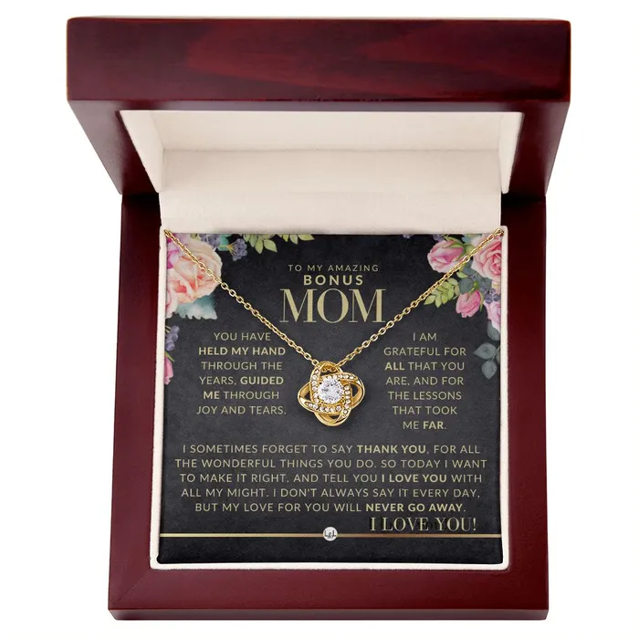 ShineOn Fulfillment Necklaces A Bonus Mom Gift Present for Stepmom Bonus Mom Second Mom Unbiological Mom or Other Mom Great For Mothers Day Christmas Her Birthday Or As An Encouragement Gift