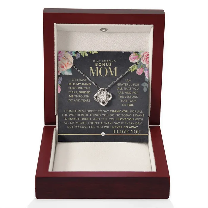 ShineOn Fulfillment Necklaces A Bonus Mom Gift Present for Stepmom Bonus Mom Second Mom Unbiological Mom or Other Mom Great For Mothers Day Christmas Her Birthday Or As An Encouragement Gift