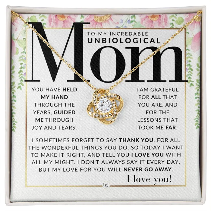 ShineOn Fulfillment Necklaces An Unbiological Mom Gift Present for Stepmom Bonus Mom Second Mom Unbiological Mom or Other Mom Great For Mothers Day Christmas Her Birthday Or As An Encouragement Gift