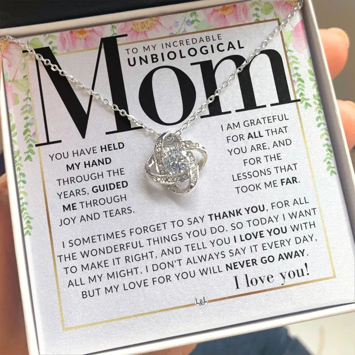 ShineOn Fulfillment Necklaces An Unbiological Mom Gift Present for Stepmom Bonus Mom Second Mom Unbiological Mom or Other Mom Great For Mothers Day Christmas Her Birthday Or As An Encouragement Gift