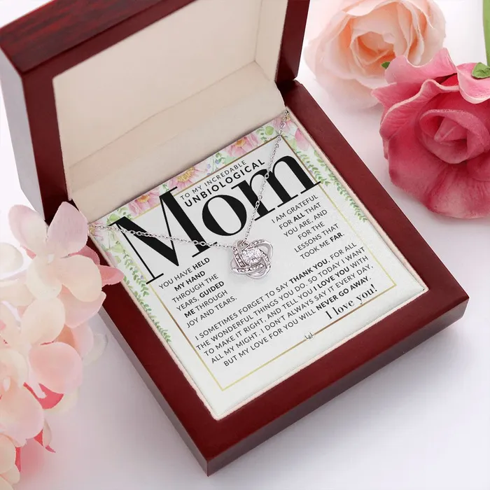 ShineOn Fulfillment Necklaces An Unbiological Mom Gift Present for Stepmom Bonus Mom Second Mom Unbiological Mom or Other Mom Great For Mothers Day Christmas Her Birthday Or As An Encouragement Gift