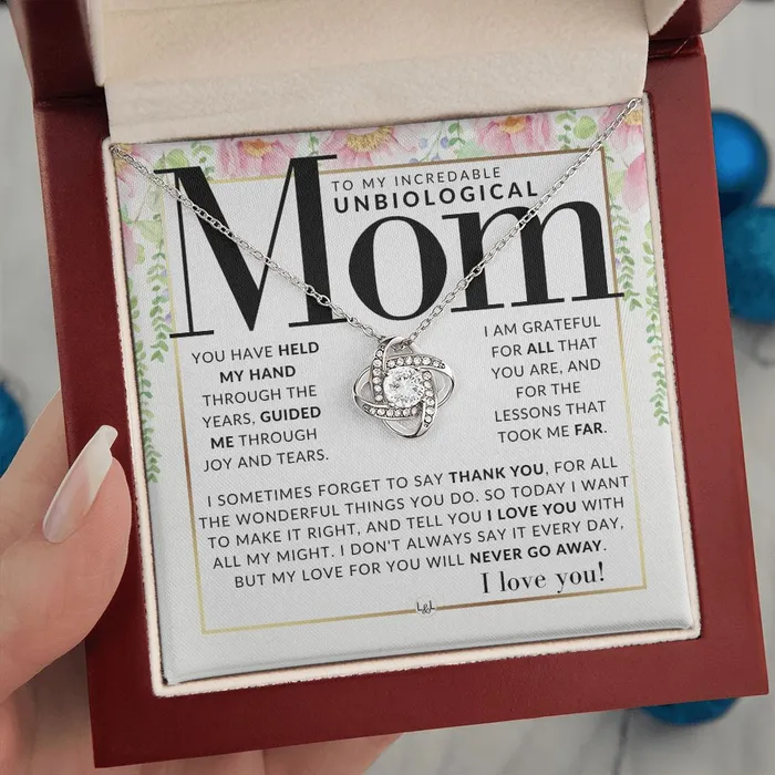 ShineOn Fulfillment Necklaces An Unbiological Mom Gift Present for Stepmom Bonus Mom Second Mom Unbiological Mom or Other Mom Great For Mothers Day Christmas Her Birthday Or As An Encouragement Gift