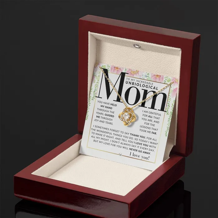 ShineOn Fulfillment Necklaces An Unbiological Mom Gift Present for Stepmom Bonus Mom Second Mom Unbiological Mom or Other Mom Great For Mothers Day Christmas Her Birthday Or As An Encouragement Gift