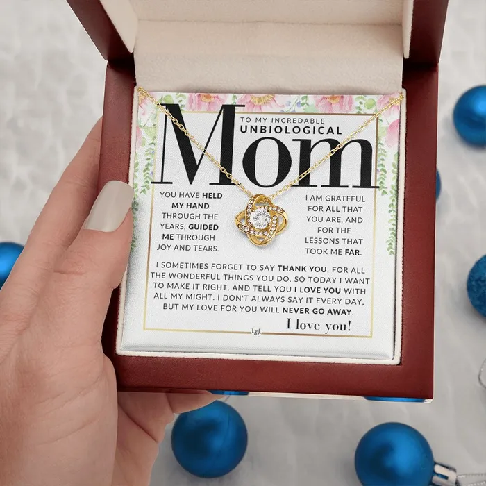 ShineOn Fulfillment Necklaces An Unbiological Mom Gift Present for Stepmom Bonus Mom Second Mom Unbiological Mom or Other Mom Great For Mothers Day Christmas Her Birthday Or As An Encouragement Gift