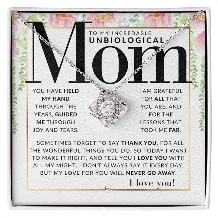 ShineOn Fulfillment Necklaces An Unbiological Mom Gift Present for Stepmom Bonus Mom Second Mom Unbiological Mom or Other Mom Great For Mothers Day Christmas Her Birthday Or As An Encouragement Gift