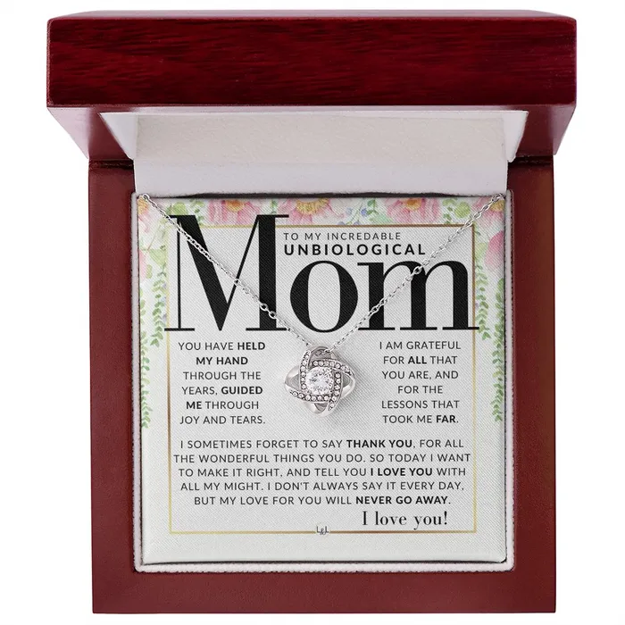 ShineOn Fulfillment Necklaces An Unbiological Mom Gift Present for Stepmom Bonus Mom Second Mom Unbiological Mom or Other Mom Great For Mothers Day Christmas Her Birthday Or As An Encouragement Gift