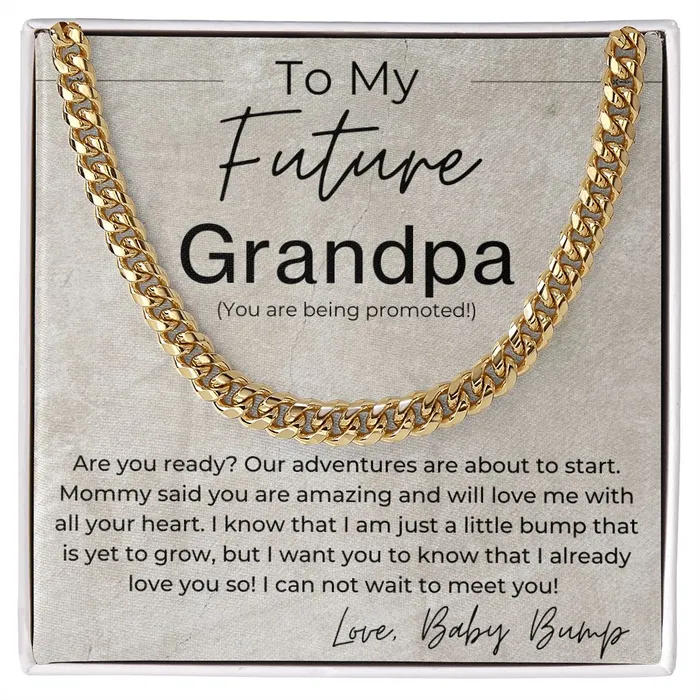 ShineOn Fulfillment Necklaces Congrats You Are Being Promoted Gift for Future Grandpa Pregnancy Announcement Linked Chain Necklace