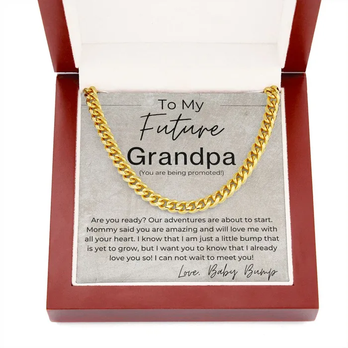 ShineOn Fulfillment Necklaces Congrats You Are Being Promoted Gift for Future Grandpa Pregnancy Announcement Linked Chain Necklace