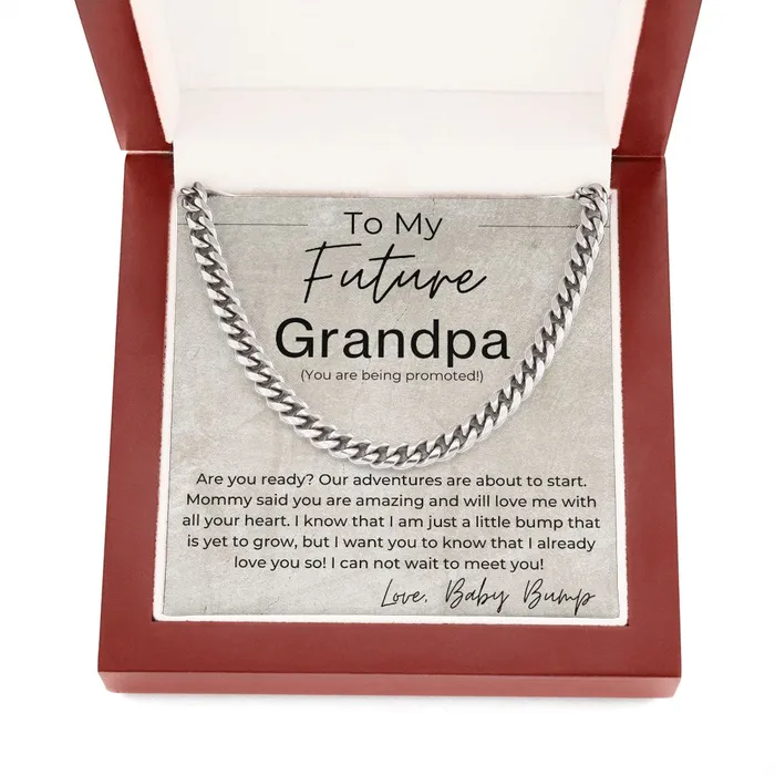 ShineOn Fulfillment Necklaces Congrats You Are Being Promoted Gift for Future Grandpa Pregnancy Announcement Linked Chain Necklace