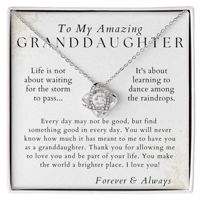 ShineOn Fulfillment Necklaces Dance in The Rain Granddaughter Necklace Gift from Grandpa Grandma Birthday Graduation Valentines Christmas Gifts