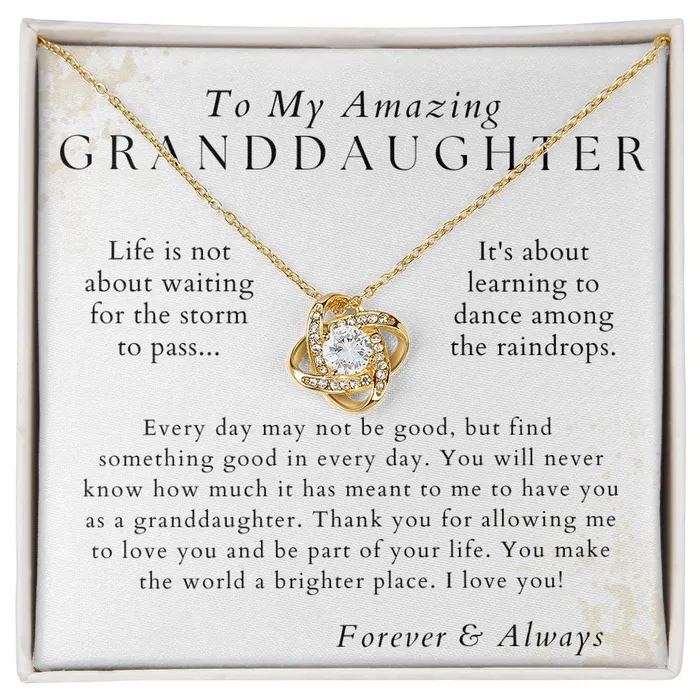 ShineOn Fulfillment Necklaces Dance in The Rain Granddaughter Necklace Gift from Grandpa Grandma Birthday Graduation Valentines Christmas Gifts