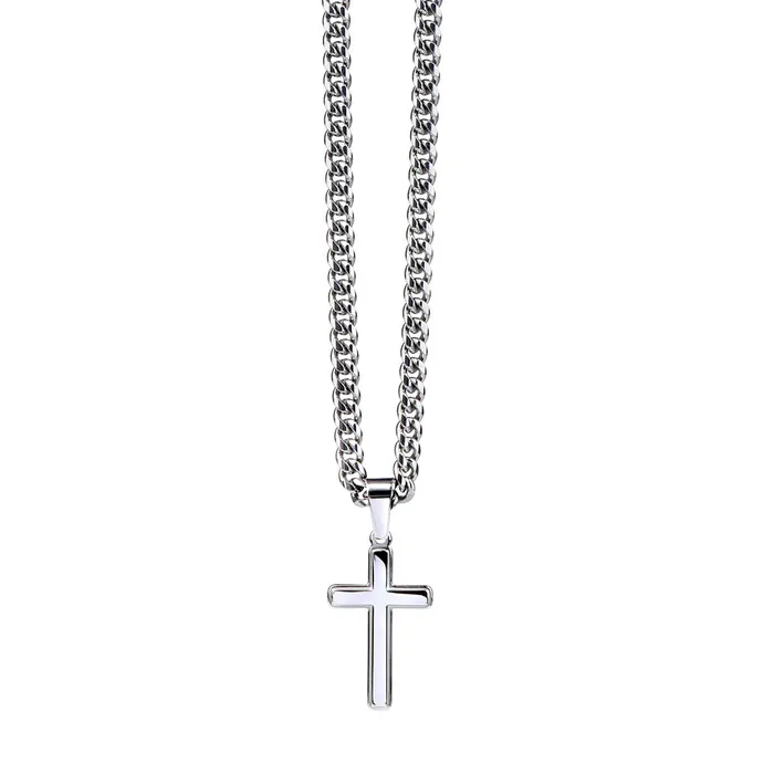 ShineOn Fulfillment Necklaces Gift For Father From Son Mens Chain with Engravable Cross Necklace Christian Jewelry For Dad For Fathers Day Christmas or His Birthday