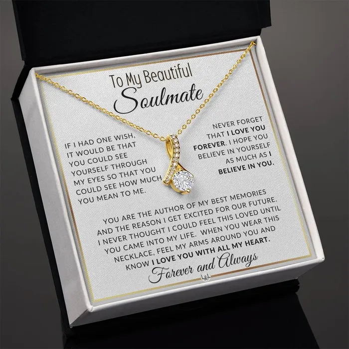 ShineOn Fulfillment Necklaces Gift For Her I Love You Forever Gift Idea For Your Soulmate Drop Pendant Necklace Heartfelt Message