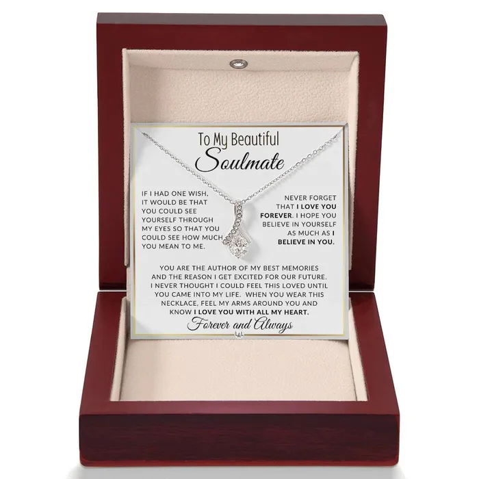 ShineOn Fulfillment Necklaces Gift For Her I Love You Forever Gift Idea For Your Soulmate Drop Pendant Necklace Heartfelt Message
