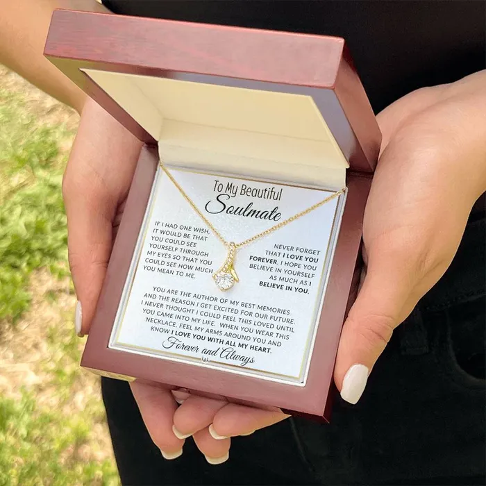 ShineOn Fulfillment Necklaces Gift For Her I Love You Forever Gift Idea For Your Soulmate Drop Pendant Necklace Heartfelt Message