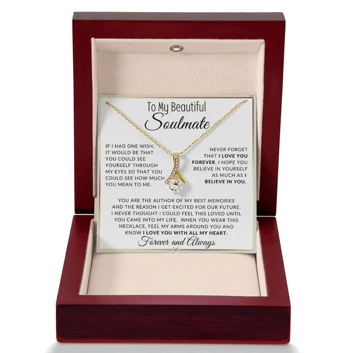 ShineOn Fulfillment Necklaces Gift For Her I Love You Forever Gift Idea For Your Soulmate Drop Pendant Necklace Heartfelt Message