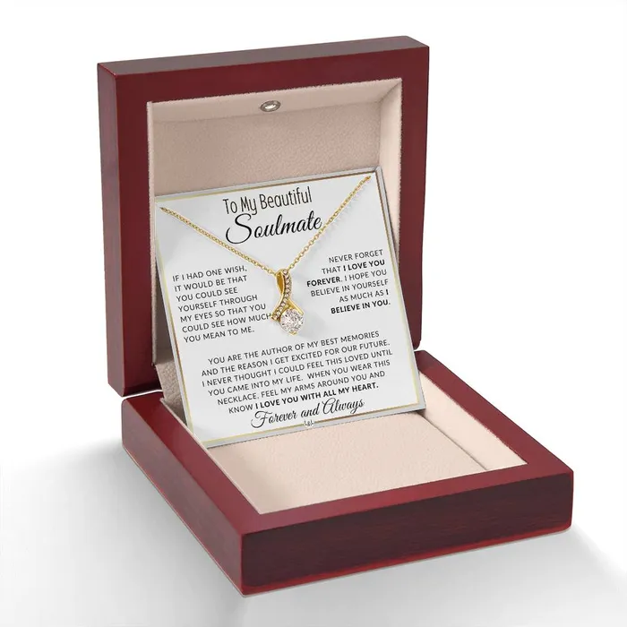 ShineOn Fulfillment Necklaces Gift For Her I Love You Forever Gift Idea For Your Soulmate Drop Pendant Necklace Heartfelt Message