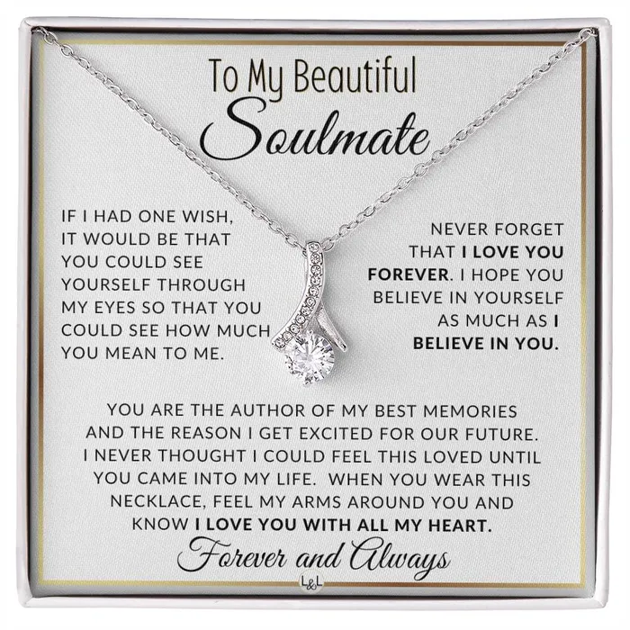 ShineOn Fulfillment Necklaces Gift For Her I Love You Forever Gift Idea For Your Soulmate Drop Pendant Necklace Heartfelt Message