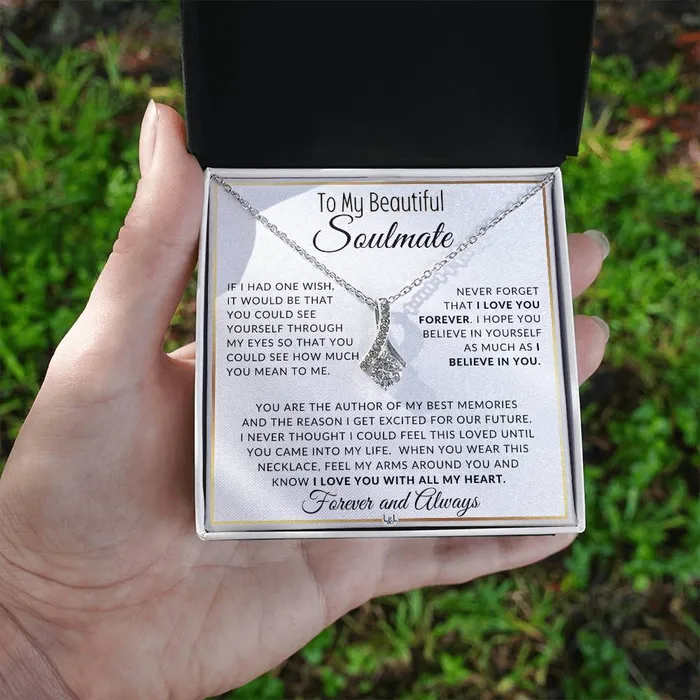 ShineOn Fulfillment Necklaces Gift For Her I Love You Forever Gift Idea For Your Soulmate Drop Pendant Necklace Heartfelt Message