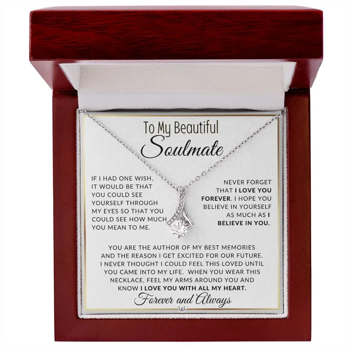 ShineOn Fulfillment Necklaces Gift For Her I Love You Forever Gift Idea For Your Soulmate Drop Pendant Necklace Heartfelt Message
