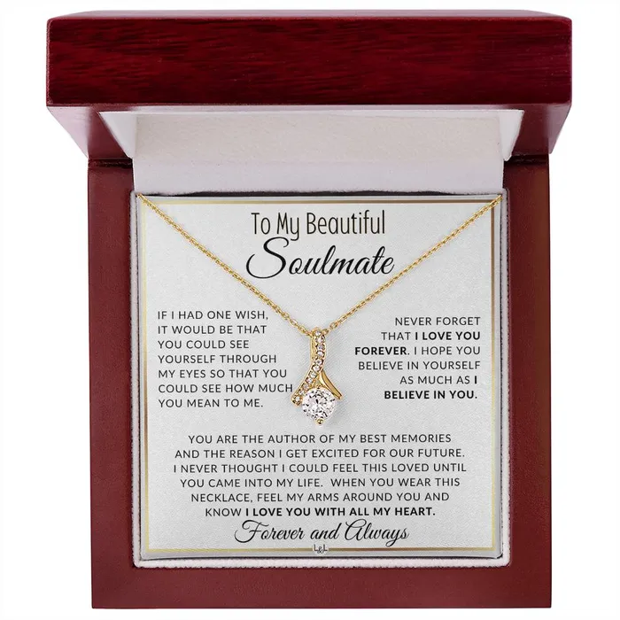 ShineOn Fulfillment Necklaces Gift For Her I Love You Forever Gift Idea For Your Soulmate Drop Pendant Necklace Heartfelt Message