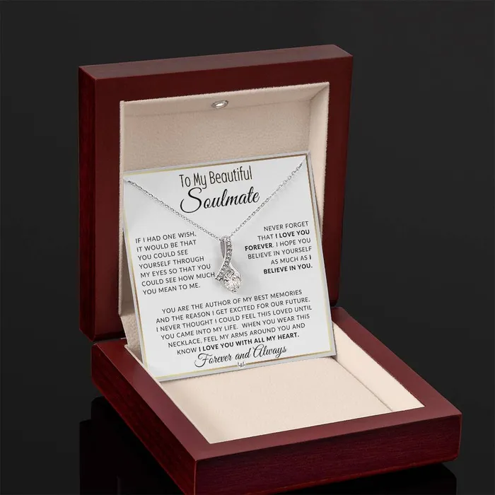 ShineOn Fulfillment Necklaces Gift For Her I Love You Forever Gift Idea For Your Soulmate Drop Pendant Necklace Heartfelt Message