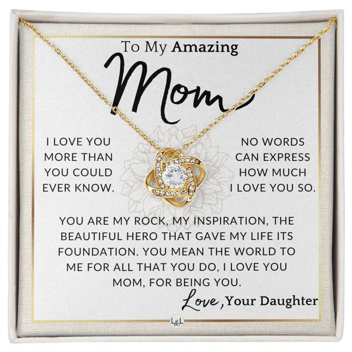 ShineOn Fulfillment Necklaces Gift for Mom My Rock To My Mother From Daughter A Beautiful Womens Pendant Necklace Great For Mothers Day Christmas or Her Birthday