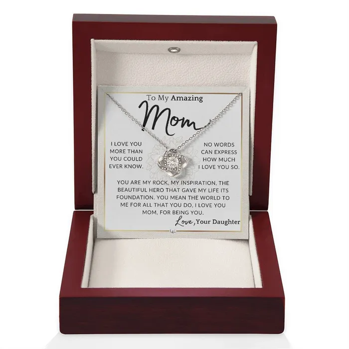 ShineOn Fulfillment Necklaces Gift for Mom My Rock To My Mother From Daughter A Beautiful Womens Pendant Necklace Great For Mothers Day Christmas or Her Birthday