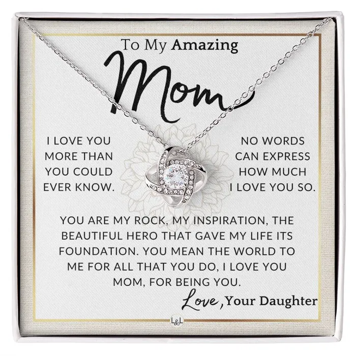 ShineOn Fulfillment Necklaces Gift for Mom My Rock To My Mother From Daughter A Beautiful Womens Pendant Necklace Great For Mothers Day Christmas or Her Birthday