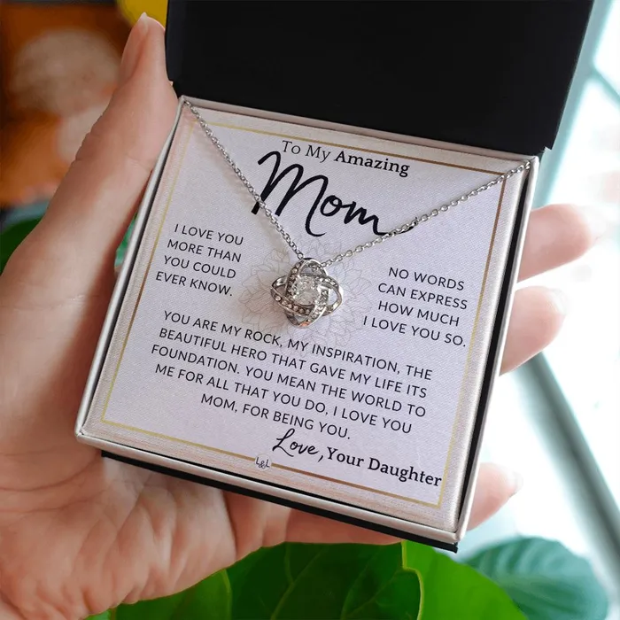 ShineOn Fulfillment Necklaces Gift for Mom My Rock To My Mother From Daughter A Beautiful Womens Pendant Necklace Great For Mothers Day Christmas or Her Birthday