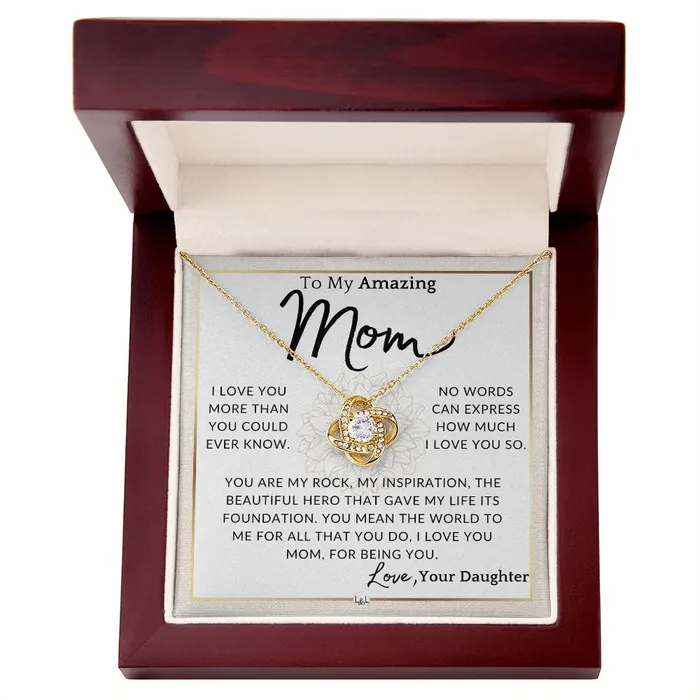ShineOn Fulfillment Necklaces Gift for Mom My Rock To My Mother From Daughter A Beautiful Womens Pendant Necklace Great For Mothers Day Christmas or Her Birthday