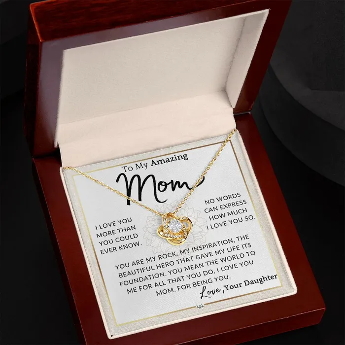 ShineOn Fulfillment Necklaces Gift for Mom My Rock To My Mother From Daughter A Beautiful Womens Pendant Necklace Great For Mothers Day Christmas or Her Birthday