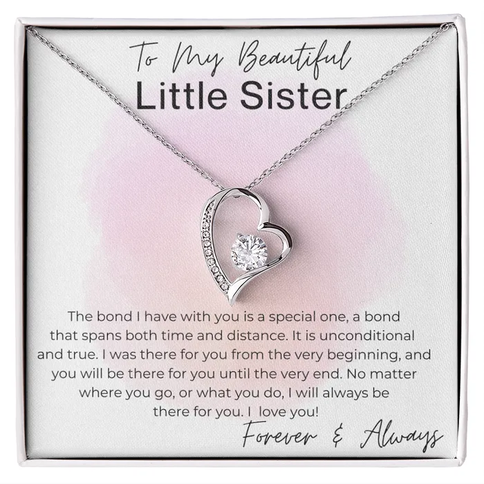 ShineOn Fulfillment Necklaces I Will Always Be There Gift for Little Sister Heart Pendant Necklace