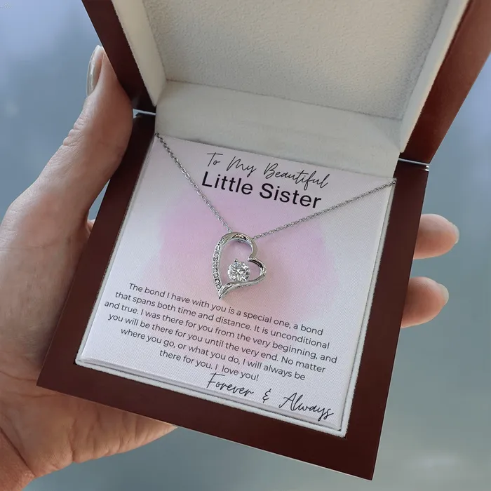 ShineOn Fulfillment Necklaces I Will Always Be There Gift for Little Sister Heart Pendant Necklace