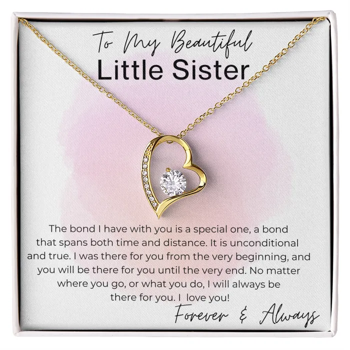 ShineOn Fulfillment Necklaces I Will Always Be There Gift for Little Sister Heart Pendant Necklace