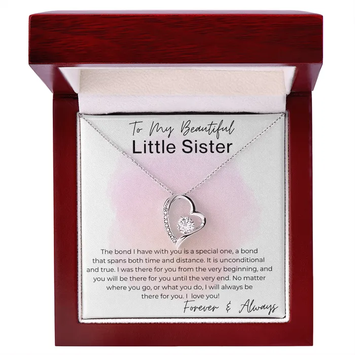 ShineOn Fulfillment Necklaces I Will Always Be There Gift for Little Sister Heart Pendant Necklace
