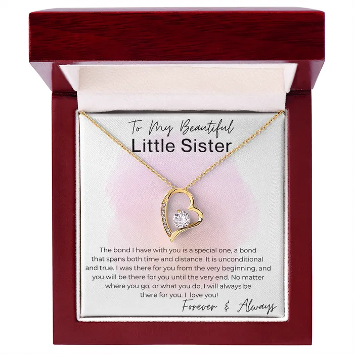 ShineOn Fulfillment Necklaces I Will Always Be There Gift for Little Sister Heart Pendant Necklace