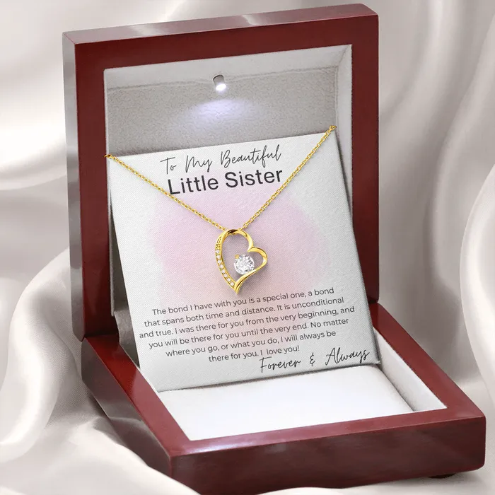 ShineOn Fulfillment Necklaces I Will Always Be There Gift for Little Sister Heart Pendant Necklace