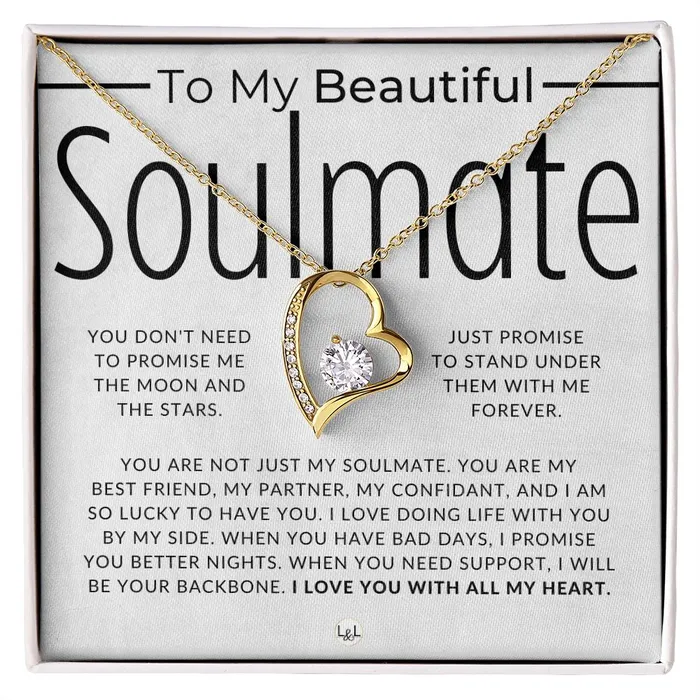 ShineOn Fulfillment Necklaces My Soulmate Life With You Thinking of You Sentimental and Romantic Gift for Her Soulmate Necklace Christmas Valentines Birthday or Anniversary Gifts ShineOn Fulfillment Necklaces My Soulmate Life With You Thinking of You Sentimental and Romantic Gift for Her Soulmate Necklace Christmas Valentines Birthday or Anniversary Gifts