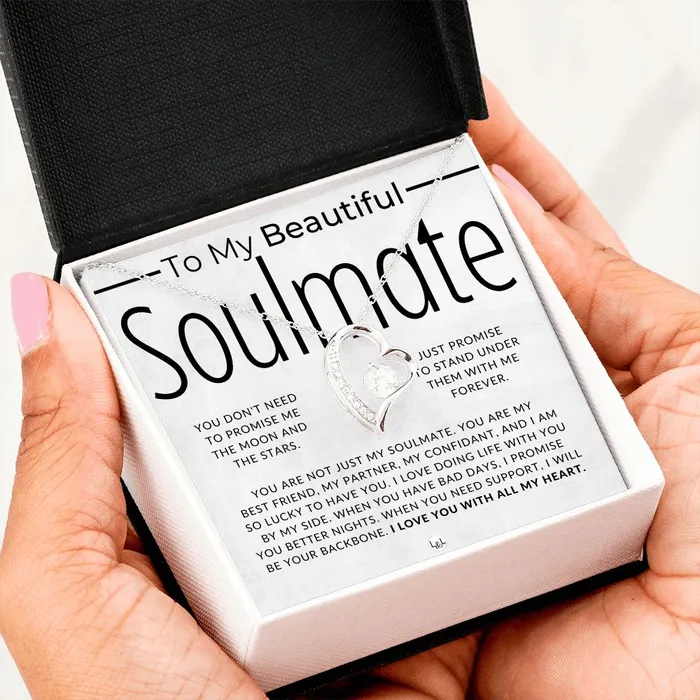 ShineOn Fulfillment Necklaces My Soulmate Life With You Thinking of You Sentimental and Romantic Gift for Her Soulmate Necklace Christmas Valentines Birthday or Anniversary Gifts