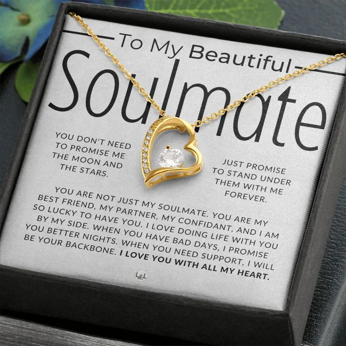 ShineOn Fulfillment Necklaces My Soulmate Life With You Thinking of You Sentimental and Romantic Gift for Her Soulmate Necklace Christmas Valentines Birthday or Anniversary Gifts