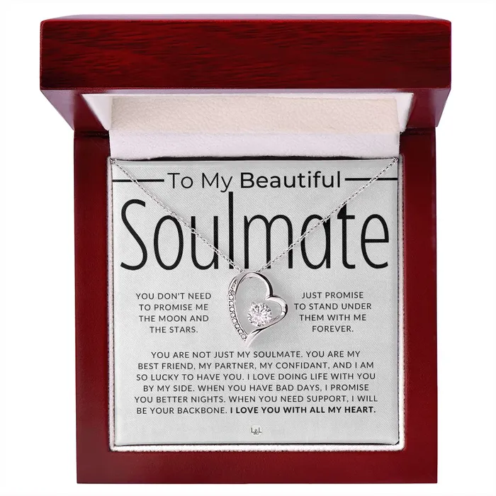 ShineOn Fulfillment Necklaces My Soulmate Life With You Thinking of You Sentimental and Romantic Gift for Her Soulmate Necklace Christmas Valentines Birthday or Anniversary Gifts