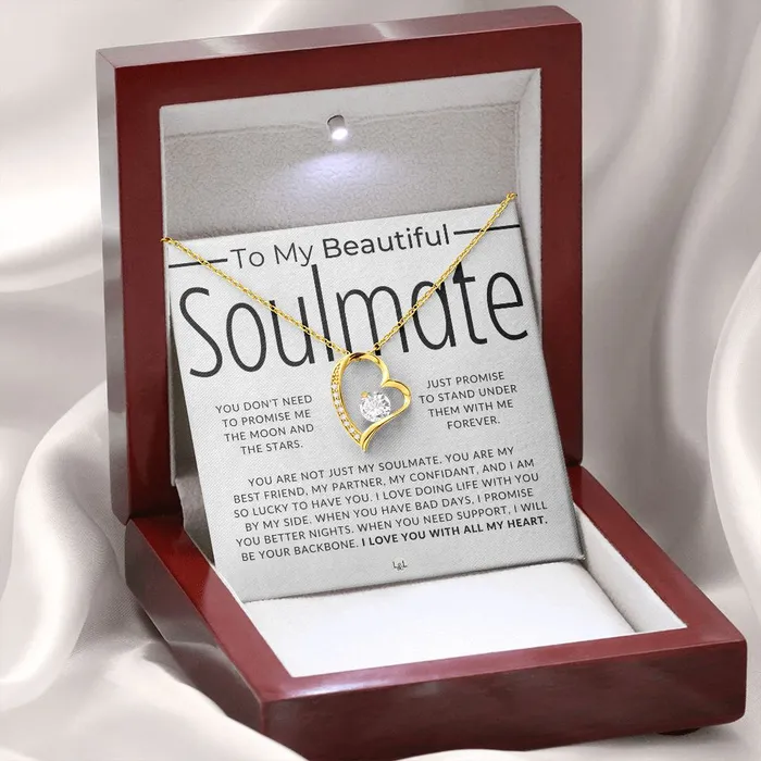 ShineOn Fulfillment Necklaces My Soulmate Life With You Thinking of You Sentimental and Romantic Gift for Her Soulmate Necklace Christmas Valentines Birthday or Anniversary Gifts
